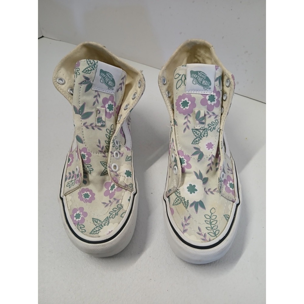 VANS Sk8-Hi Tapered Stackform True White Floral Sneakers Shoes WOMENS 7 37 - Picture 5 of 8